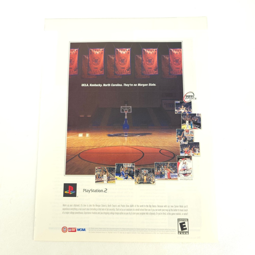 989 Sports NCAA Final Four Print Ad 2001 Morgan State Basketball Game Room Decor